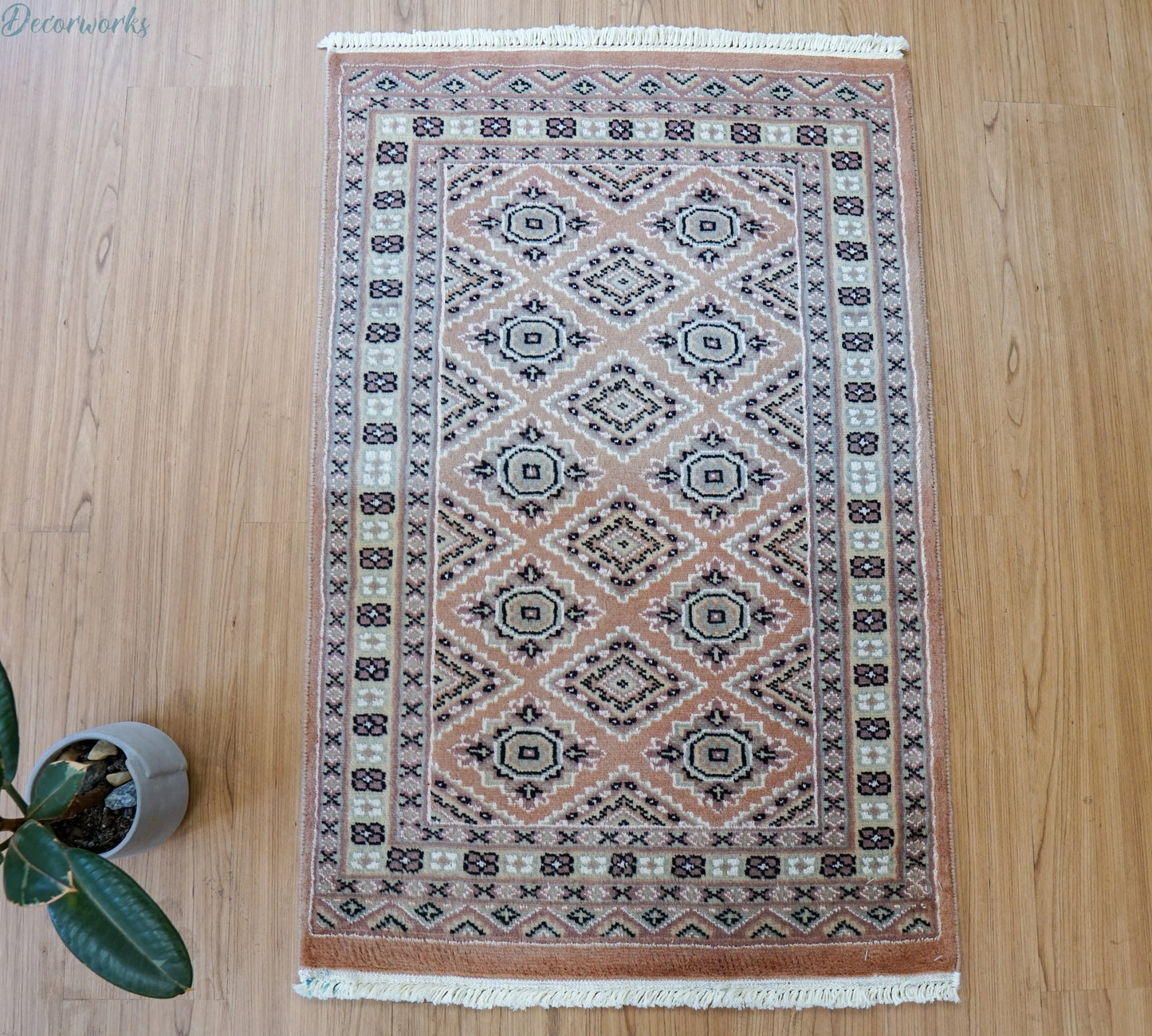 88×65cm パキスタン手織り絨毯 玄関マット Decorworks