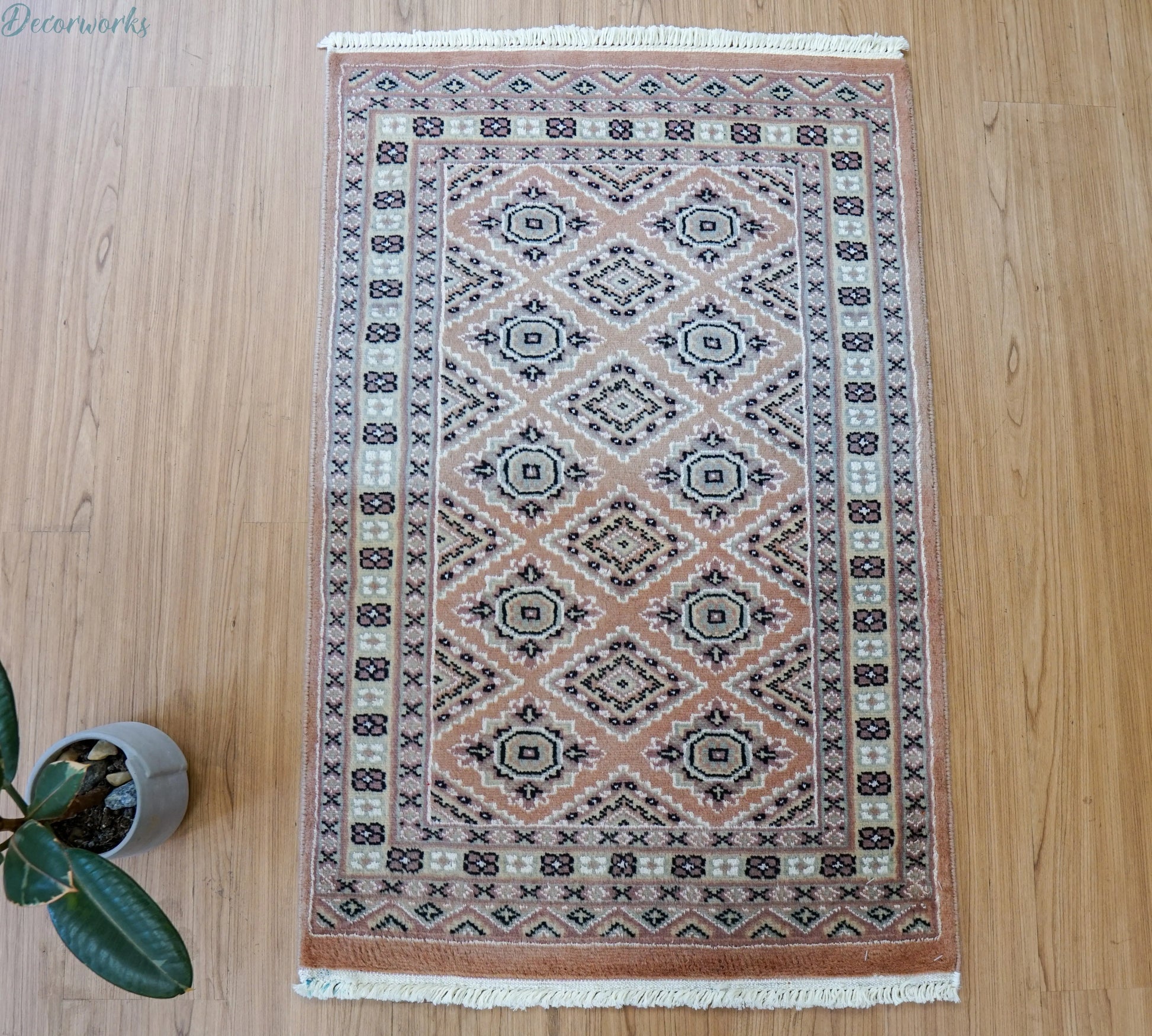 88×65cm パキスタン手織り絨毯 玄関マット Decorworks