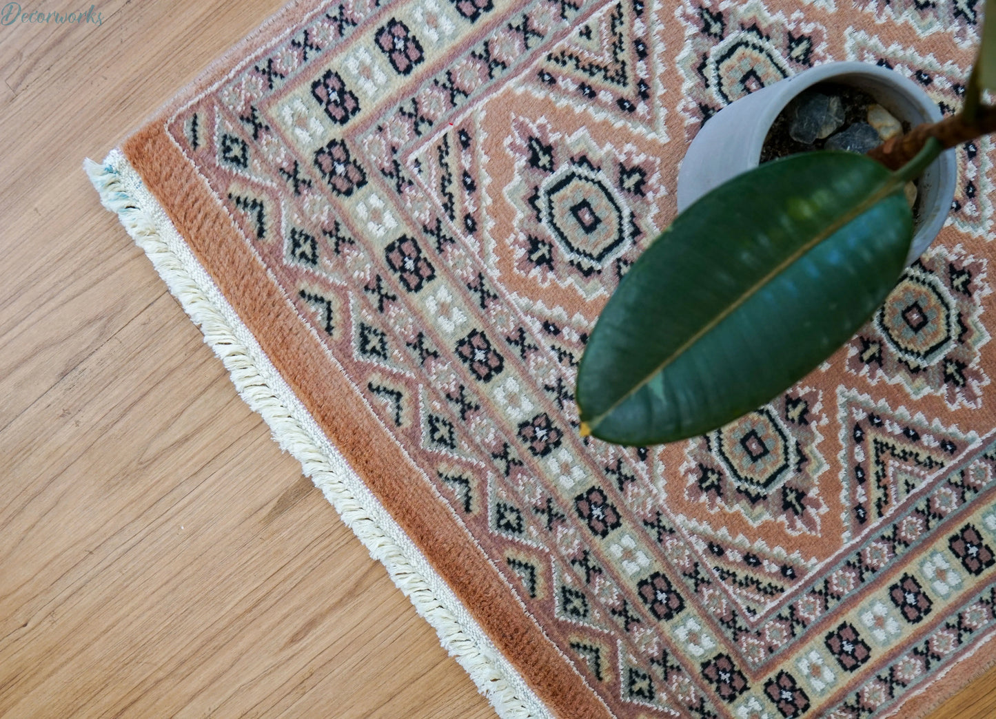 88×65cm パキスタン手織り絨毯 玄関マット Decorworks