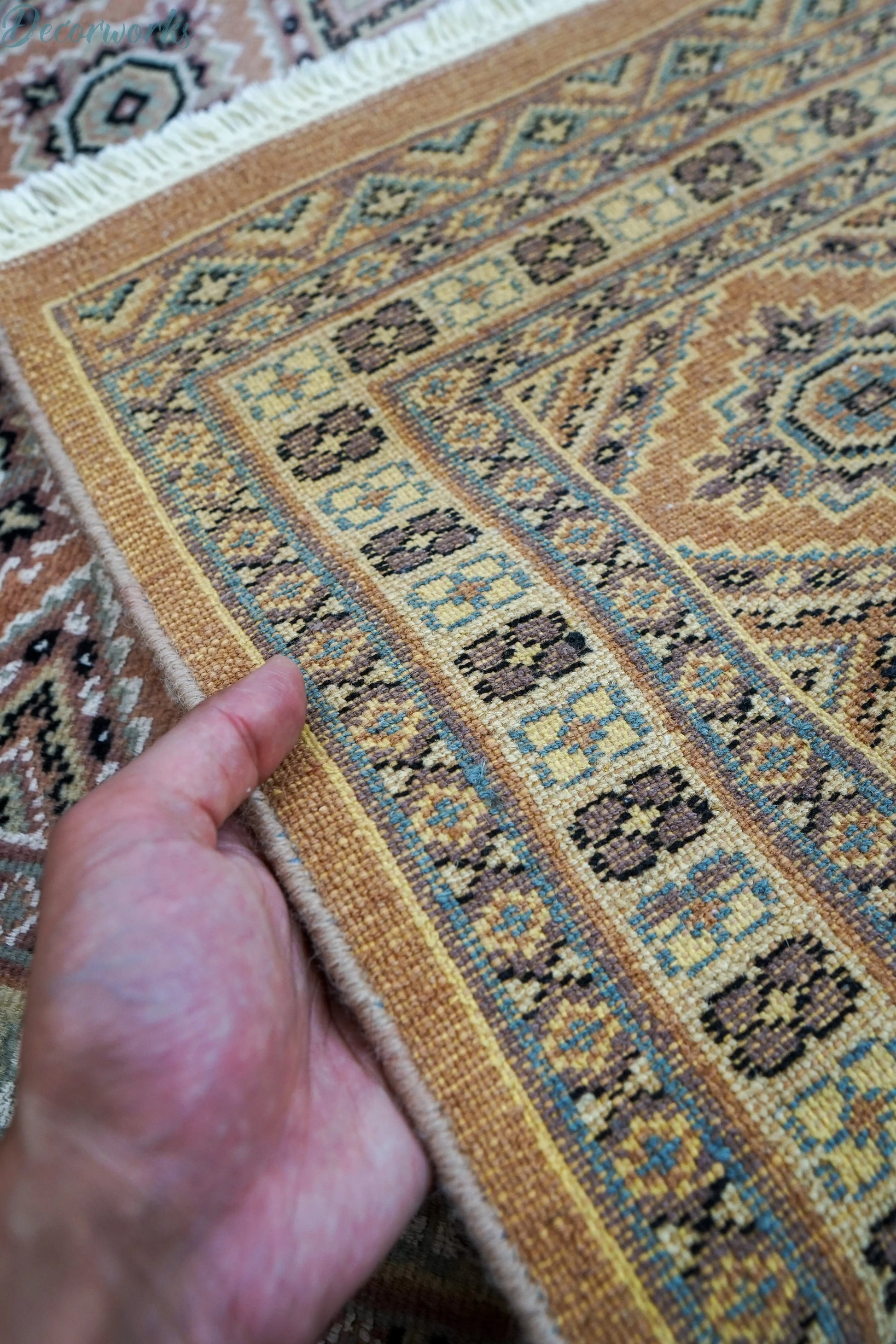 88×65cm パキスタン手織り絨毯 玄関マット Decorworks