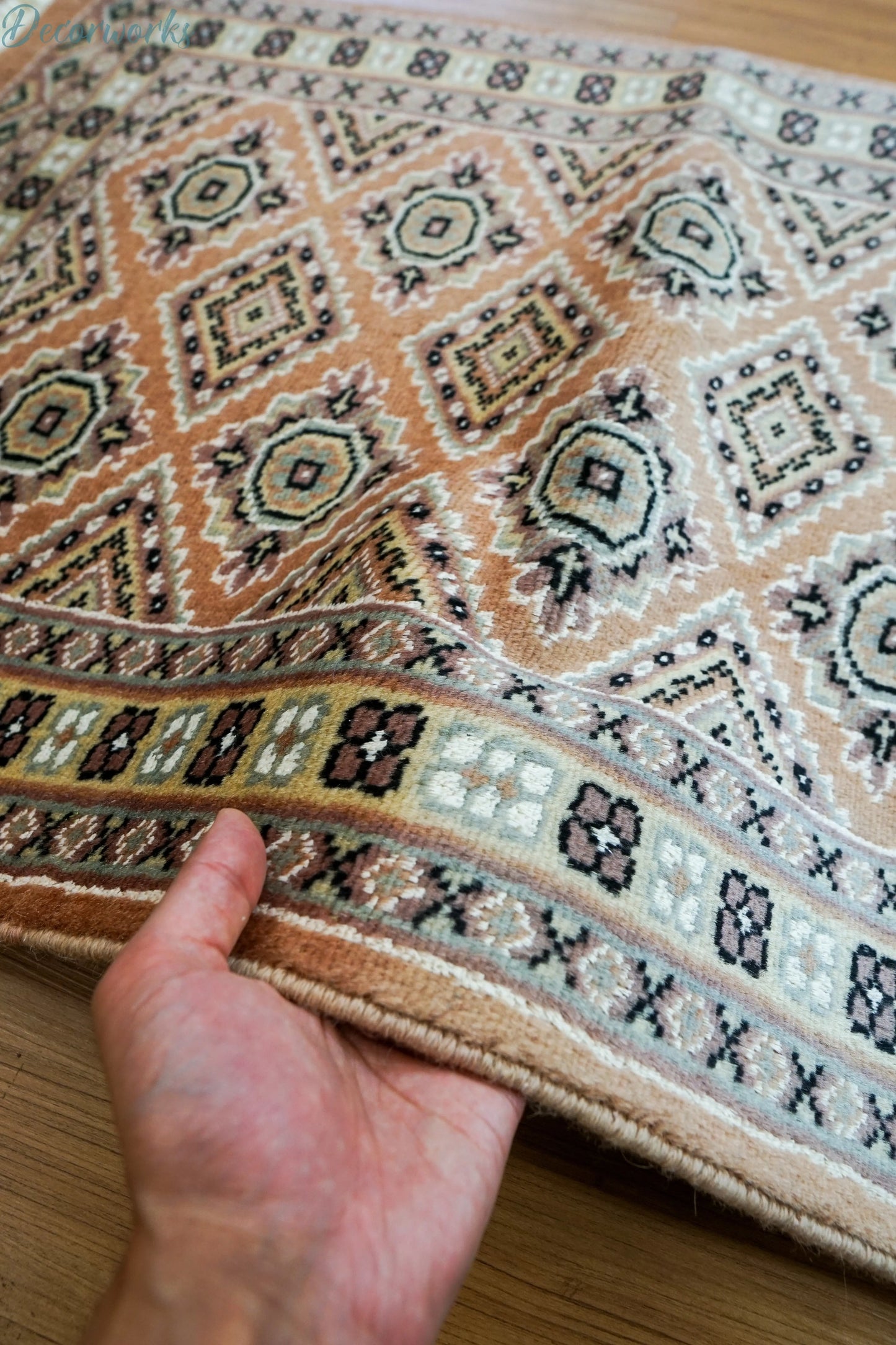 88×65cm パキスタン手織り絨毯 玄関マット Decorworks