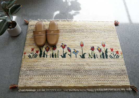 90×68cm　【ペルシャ絨毯 手織りギャッベ】 Decorworks