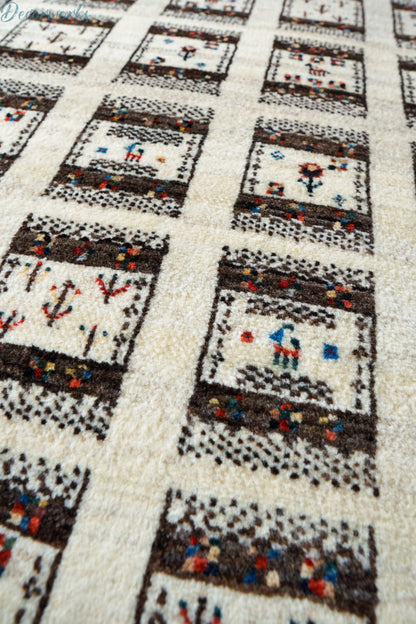 95×65cm 手織り ペルシャ カシュクリギャッベ リズバフト　ギヤべ Decorworks