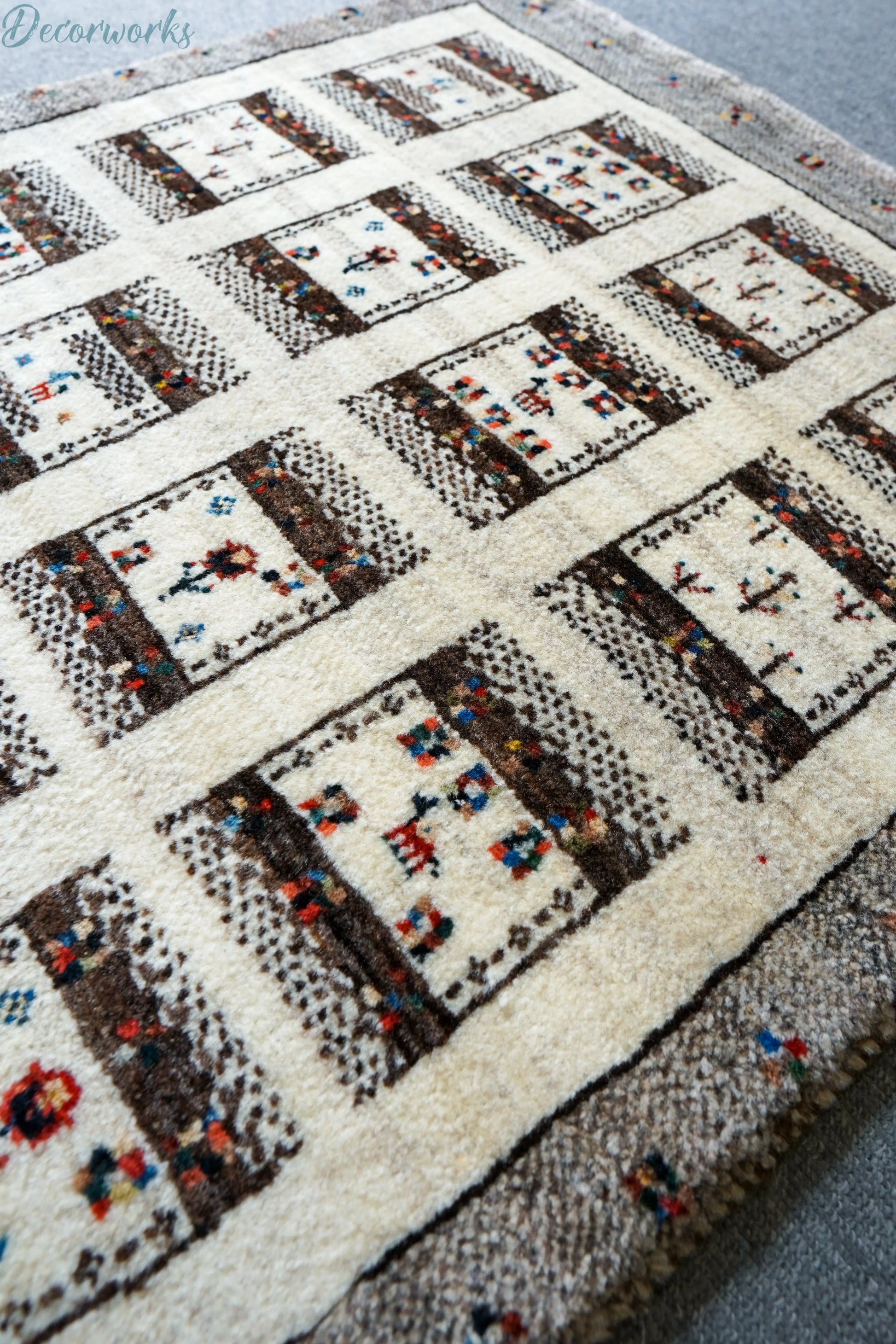 95×65cm 手織り ペルシャ カシュクリギャッベ リズバフト　ギヤべ Decorworks