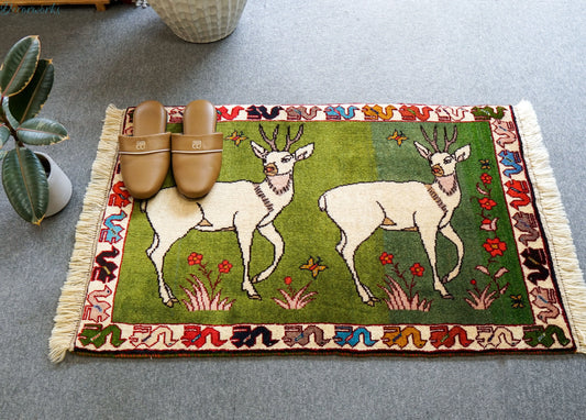 98x63cm 手織り ペルシャ絨毯　カシュカイ族 Decorworks
