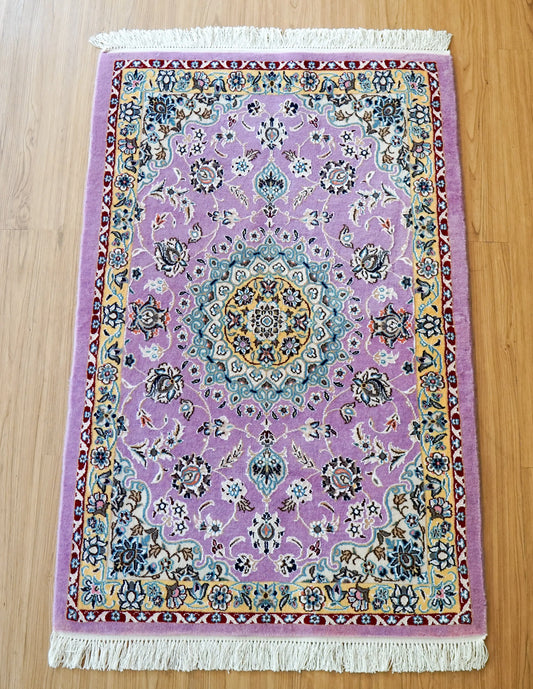 Collection ペルシャ絨毯 ナイン産 青 9la  120×79cm