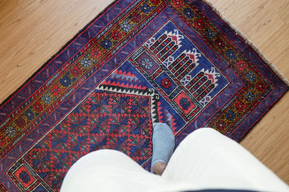 手織りペルシャ絨毯 バルーチ族製 Prayer Rug ヴィンテージ トライバルラグ　141×89cm Decorworks